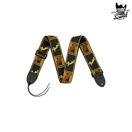 Fender 2" Monogrammed Strap Black Yellow Brown