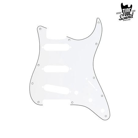 Fender Strat Pickguard Modern Style 11 Holes 3-Ply White