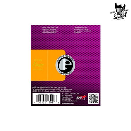 Elixir 16027 Phosphor Bronze Nanoweb Acoustic Custom Light 11-52