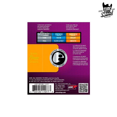 Elixir 11077 Bronze 80/20 Nanoweb Acoustic Light-Medium 12-56