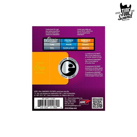 Elixir 11182 Bronze 80/20 Nanoweb Acoustic HD Light 13-53