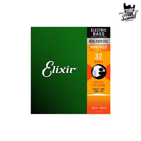 Elixir 15332 Nanoweb 6 String Bass Medium C .032