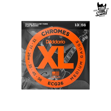 D'Addario ECG26 Chromes Flat Wound Electric Medium 13-56