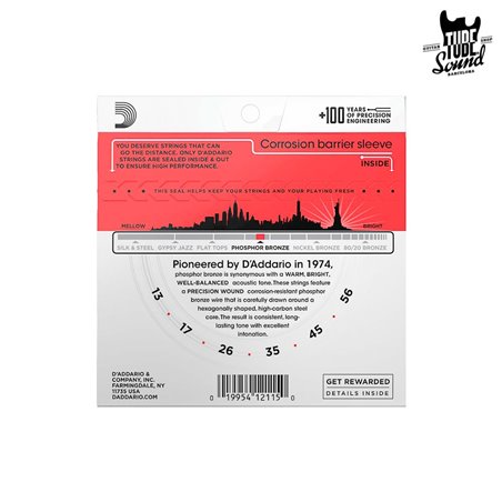 D'Addario EJ17 Phosphor Bronze Acoustic Medium 13-56