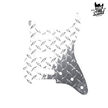 Allparts PG 0559-010 Strat Pickguard Polished Aluminum Diamond Plate