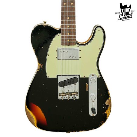 Fender Custom Shop Ltd. Ed. Telecaster Custom Cunife RW Heavy Relic Aged Black Over 3 Color Sunburst
