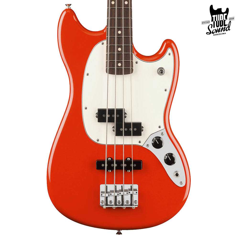 Fender Mustang Bass PJ Player II RW Coral Red