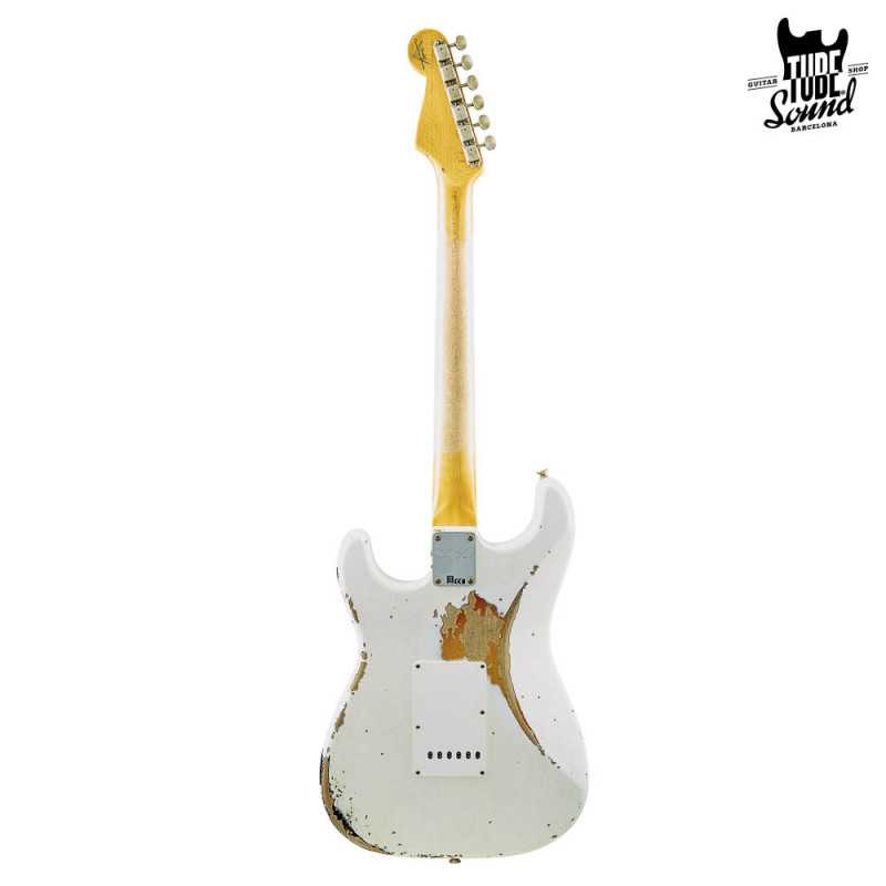 Fender Custom Shop Stratocaster 60 RW Heavy Relic Aged Olympic White Over 3 Color Sunburst