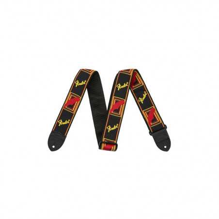 Fender 2" Monogrammed Strap Black Yellow Red