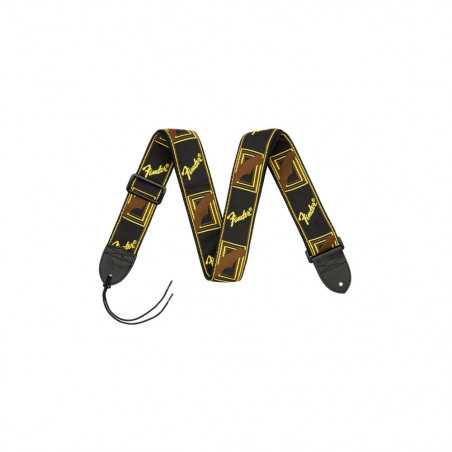 Fender 2" Monogrammed Strap Black Yellow Brown