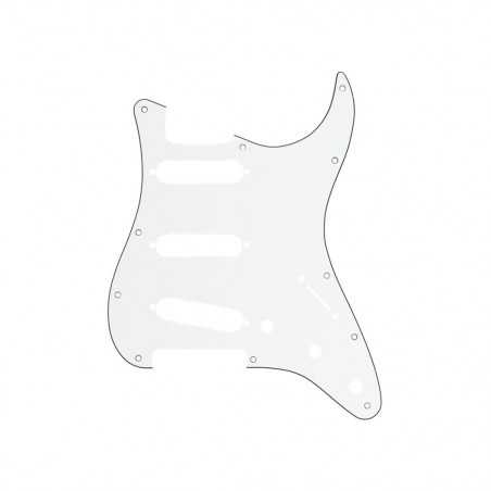 Fender Strat Pickguard Modern Style 11 Holes 3-Ply White