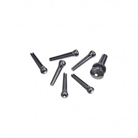 D'addario PWPS10 Plastic Bridge Pins Ebony with Ivory Dot