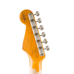 Fender Custom Shop Stratocaster 61 RW Super Heavy Relic Aged Olympic White Over 3 Color Sunburst