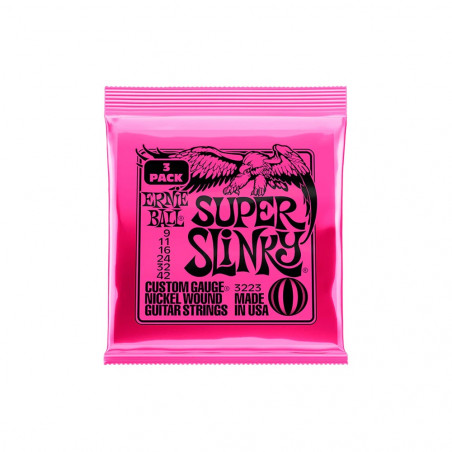 Ernie Ball 3223 Super Slinky Nickel Wound Electric 09-42 Tripack