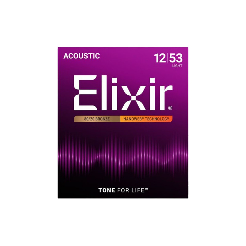 Elixir 11052 Bronze 80/20 Nanoweb Acoustic Light 12-53
