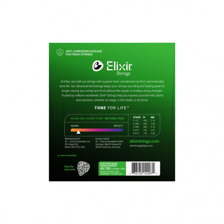Elixir 14207 NPS Nanoweb 5 String Bass Light-Medium 45-135