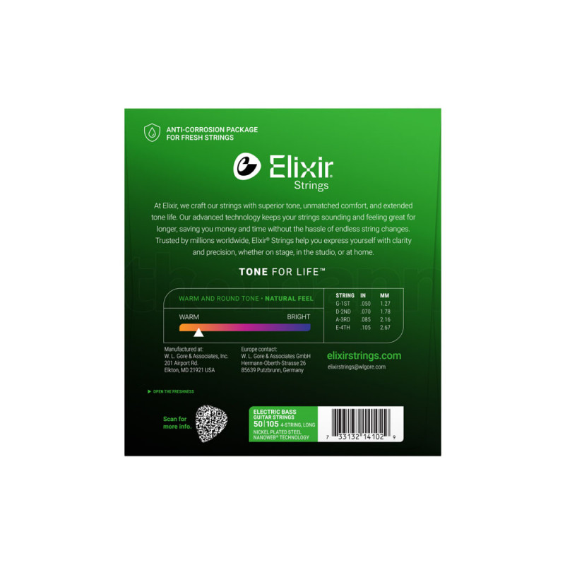 Elixir 14102 NPS Nanoweb Bass Medium 50-105